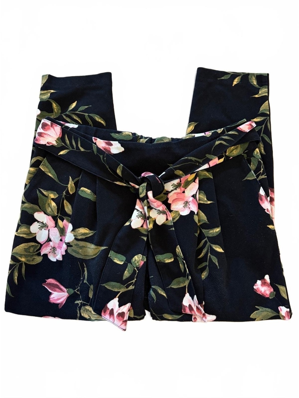 American Vintage Floral Tie Waist Pants Cottagecore Size M